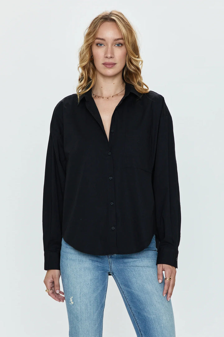 Sloane Oversized Button Down Shirt Noir