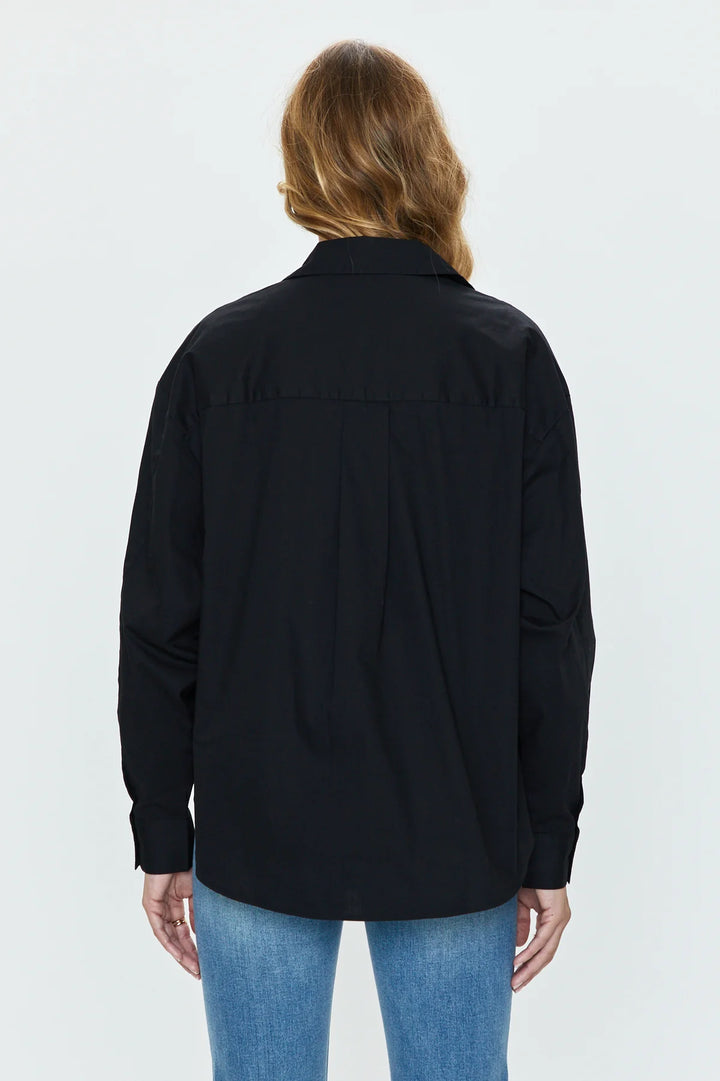 Sloane Oversized Button Down Shirt Noir