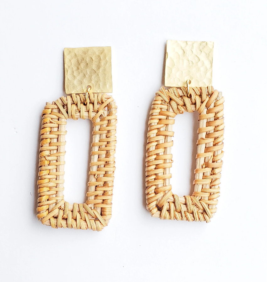 Square Post Wicker Rectangle Natural