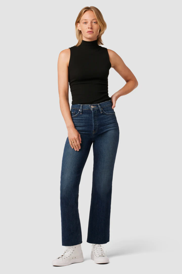 Faye Ultra High Rise Bootcut Crop Jean Naval