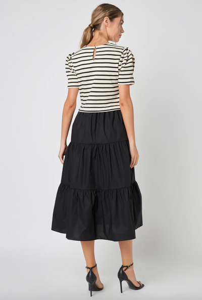 Short Sleeve Mixed Media Dress