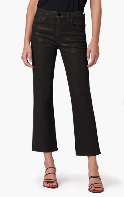 The Callie Coated High Rise Cropped Bootcut Black