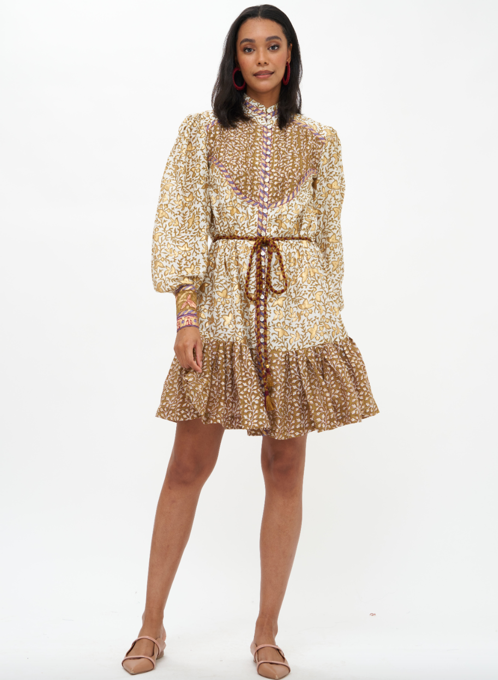 High Neck Button Mini