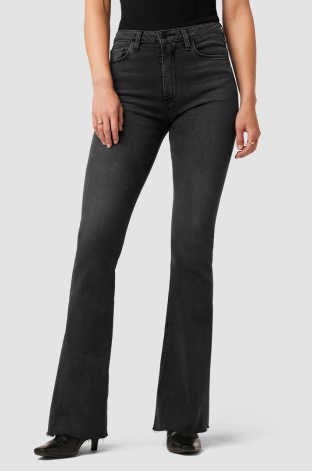 Holly High-Rise Flare Petite Jeans Washed Black