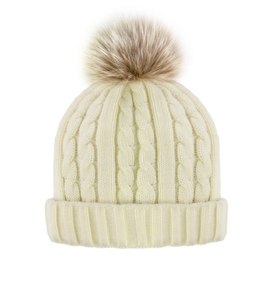 Cable Knit Beanie Ivory
