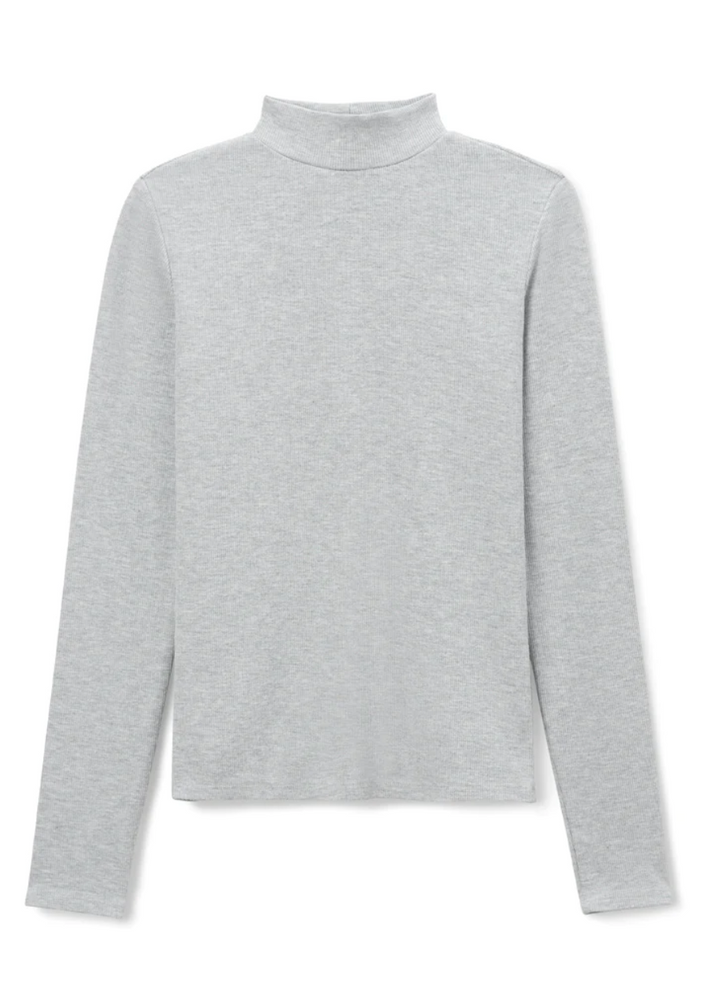 Lauryn Mock Neck Long Sleeve Heather Grey