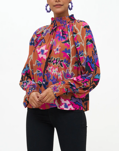 High Neck Blouse Toffee Bukhara