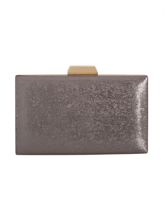 Metallic Evening Clutch Pewter