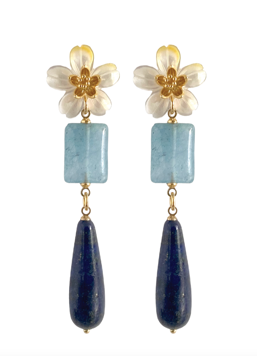 Lapis Blue Mother of Pearl Drop