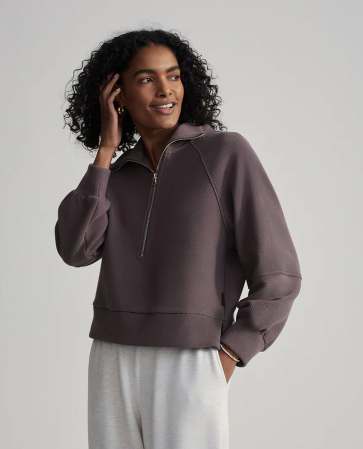 Milano Half Zip Sweat Cocoa Berry