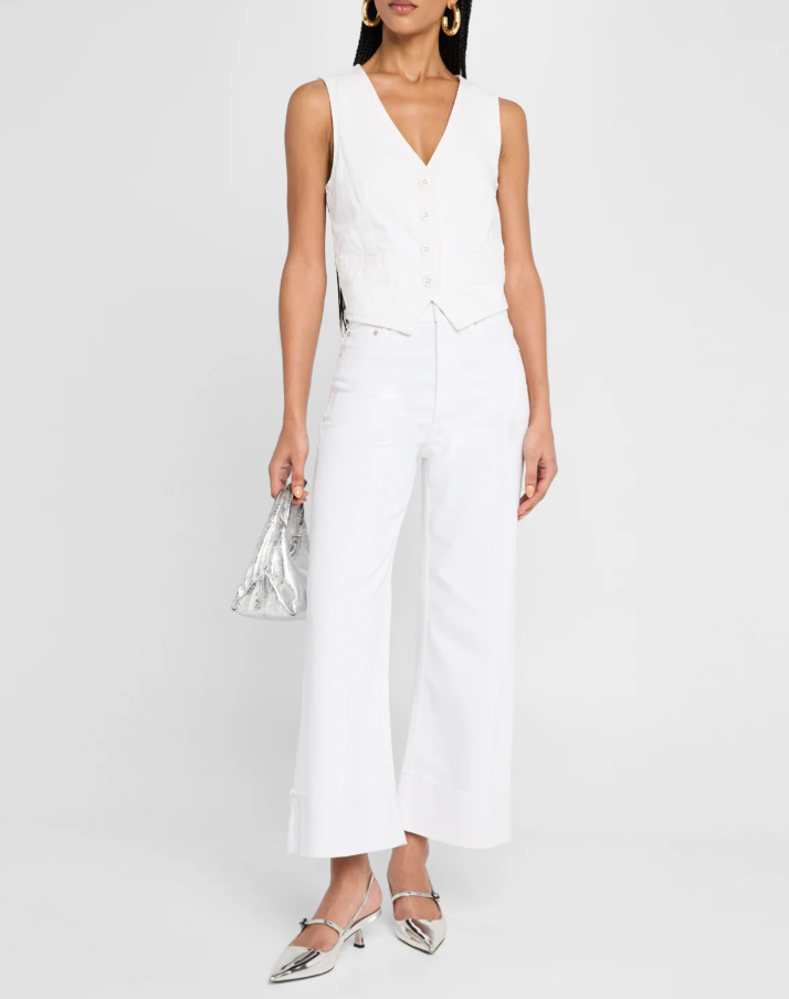 Lana Crop High Rise Wide Leg Vivid White