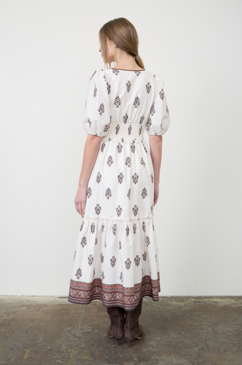Puff Sleeve Midi Dress