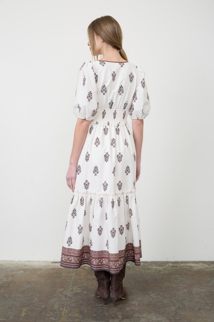 Puff Sleeve Midi Dress