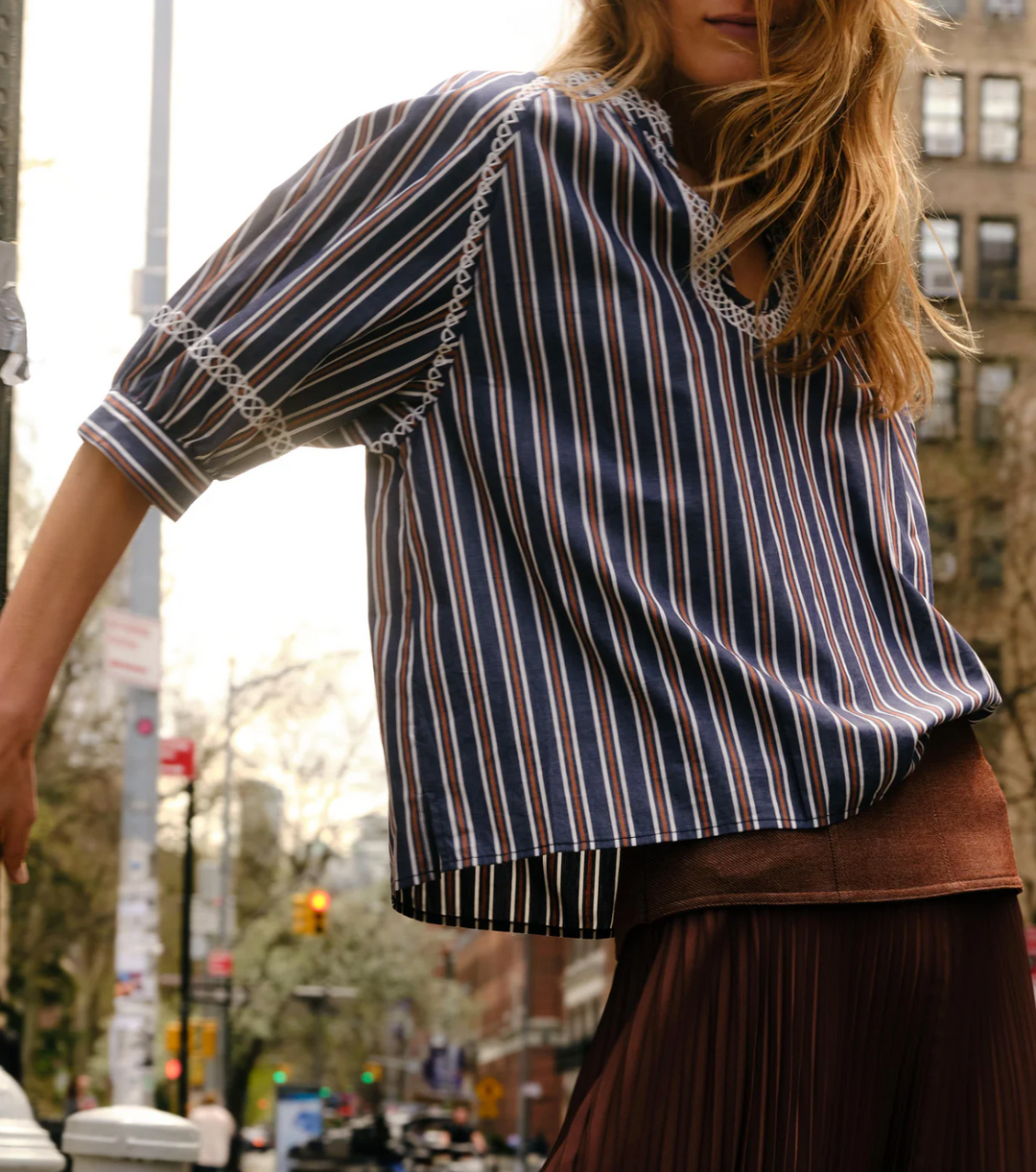 Eleanor Top Cartolina Navy Stripe