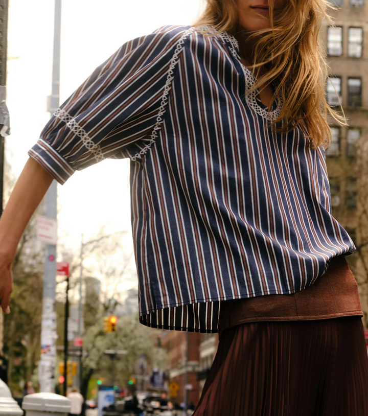 Eleanor Top Cartolina Navy Stripe