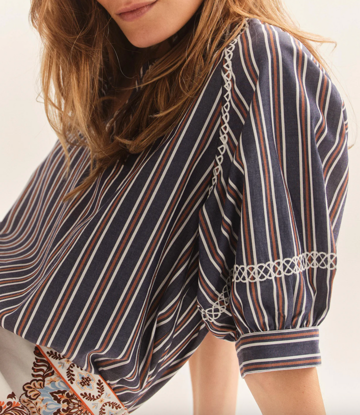 Eleanor Top Cartolina Navy Stripe