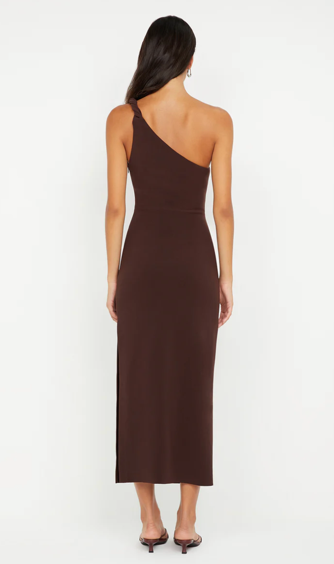 Ariven Asym Midi Dress Dark Chocolate