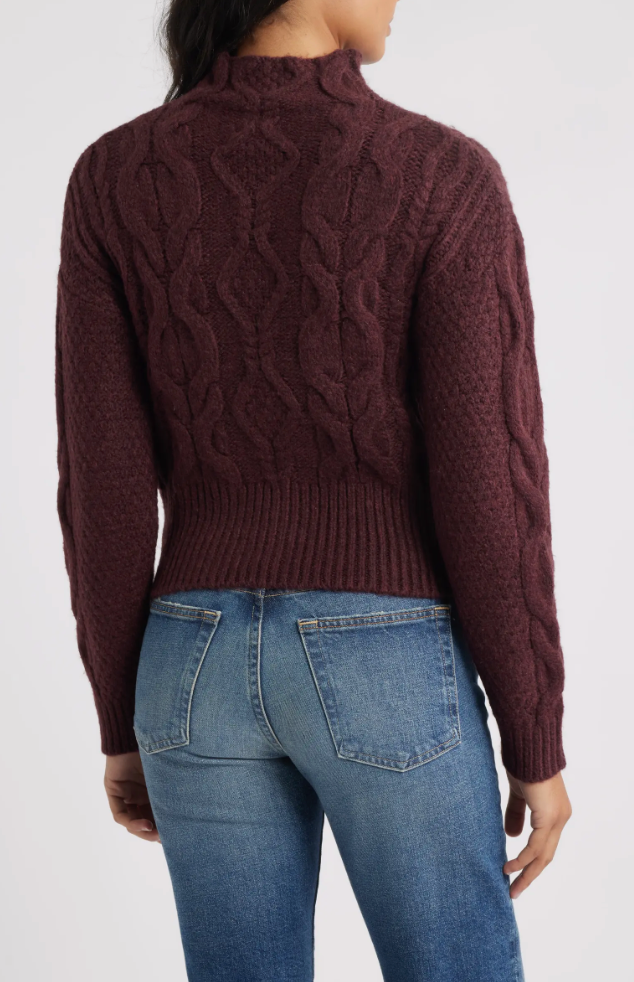 Reba Cable Funnel Neck Pullover
