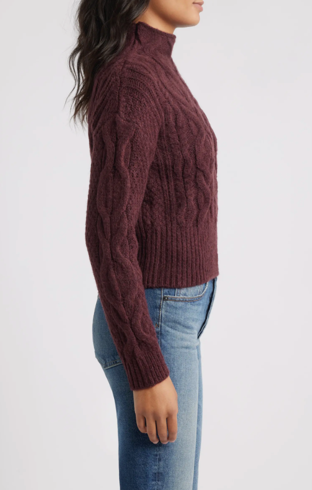 Reba Cable Funnel Neck Pullover