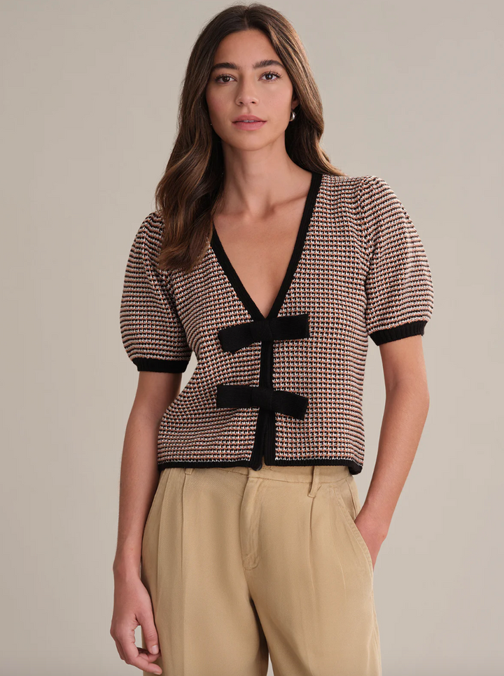 Elaine Puff Sleeve Bow Cardi