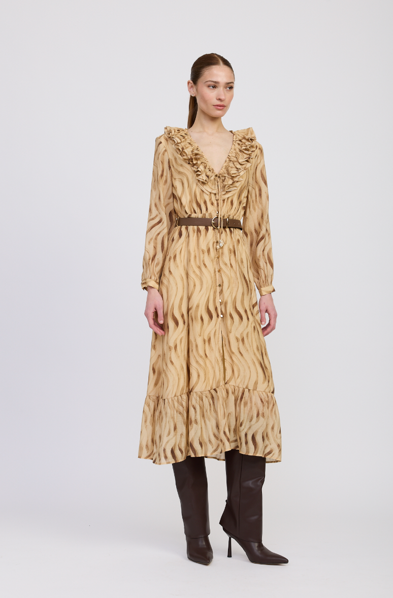 Avayah Ruffle Midi Dress
