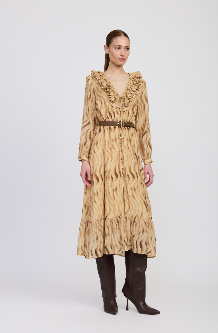 Avayah Ruffle Midi Dress