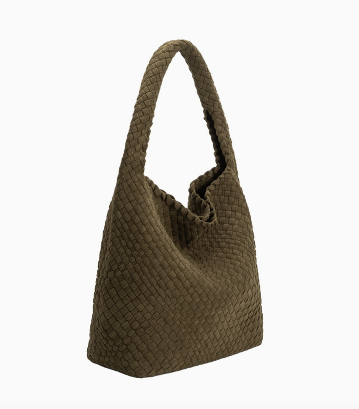 Johanna Pine Suede Shoulder Bag