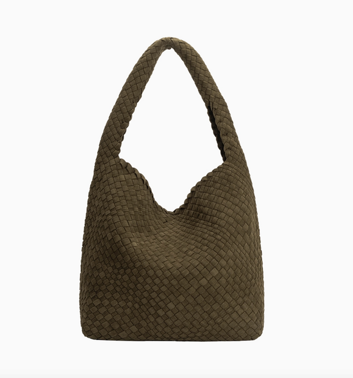 Johanna Pine Suede Shoulder Bag