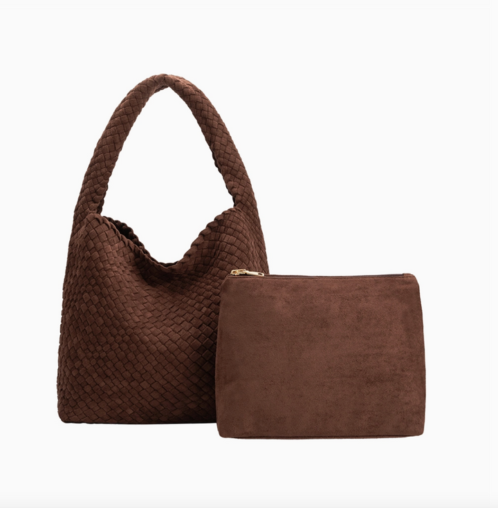 Johanna Tobacco Suede Shoulder Bag