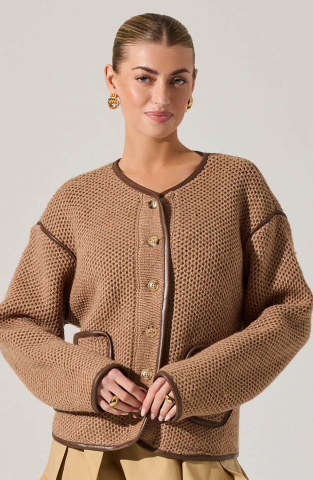 Kembrie Sweater Jacket Camel Multi