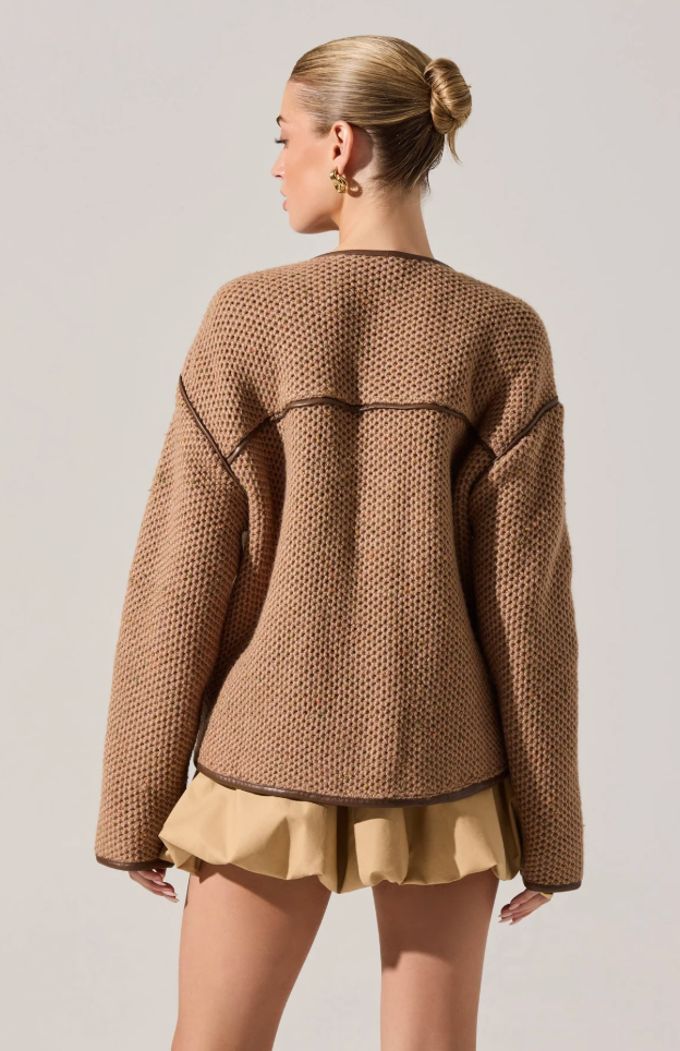 Kembrie Sweater Jacket Camel Multi