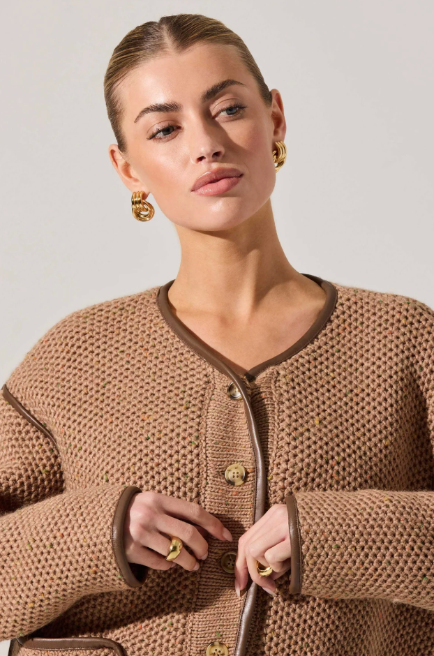 Kembrie Sweater Jacket Camel Multi