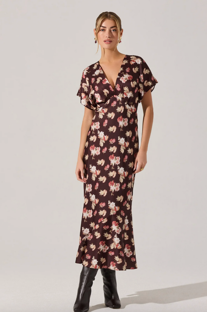 Talya Dress Brown Floral