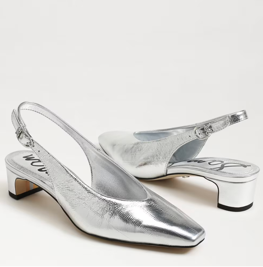Ronnie Slingback Heel Silver