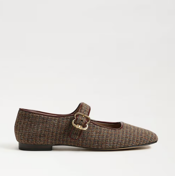 Michaela Mary Jane Flat Plaid Brown Multi