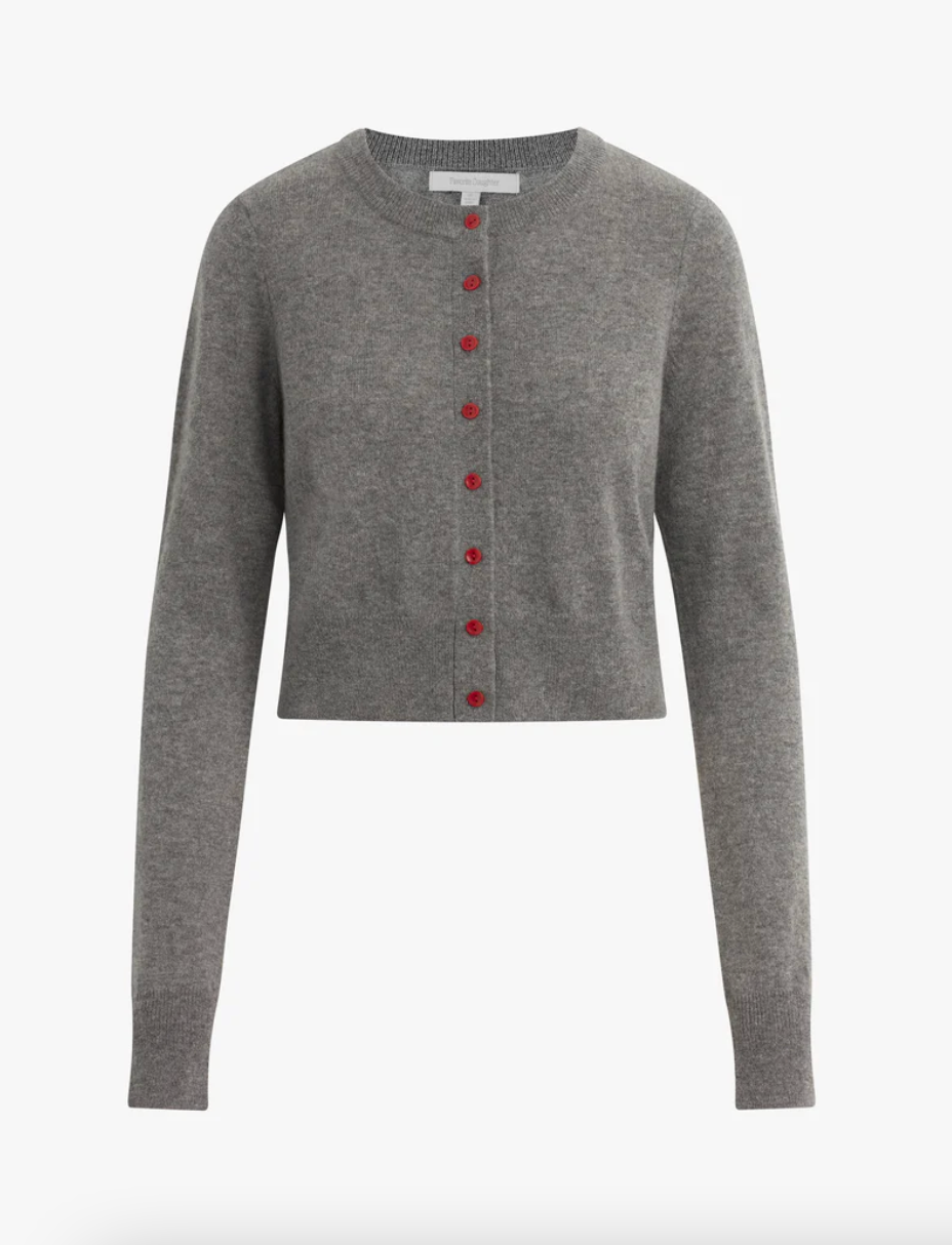 Cropped Rebecca Cardigan Dark Charcoal Grey
