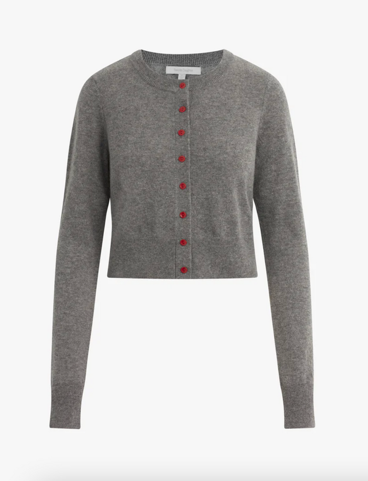 Cropped Rebecca Cardigan Dark Charcoal Grey