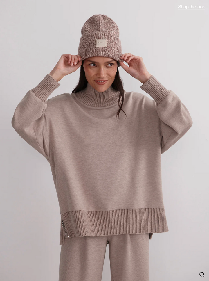 Barker High Neck Sweat Taupe Marl