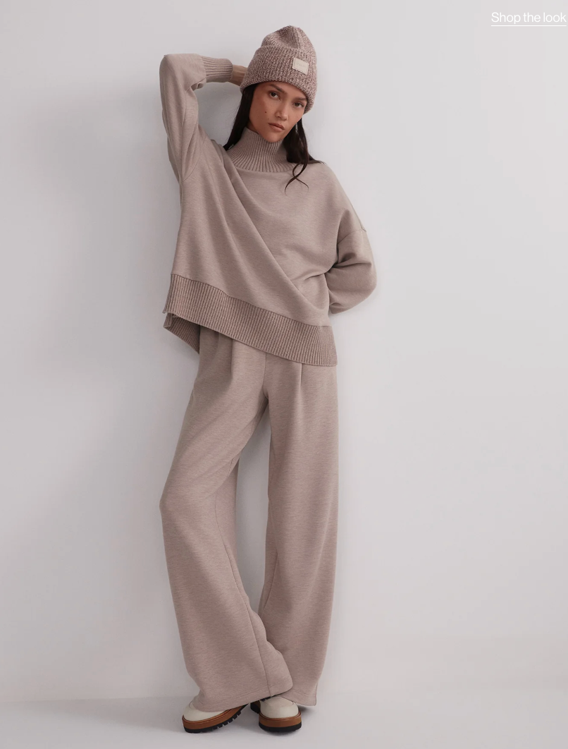 Barker High Neck Sweat Taupe Marl