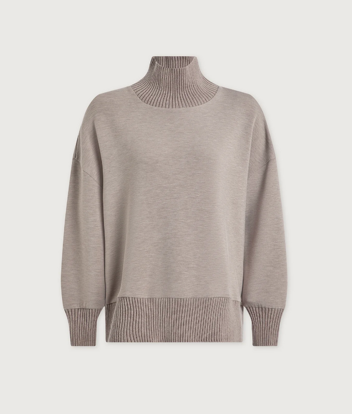 Barker High Neck Sweat Taupe Marl