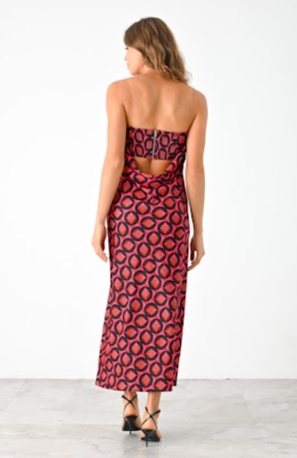 Talia Dress Red Combo