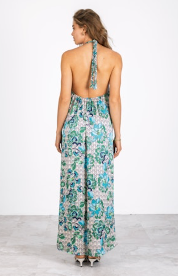 Antonella Maxi Dress Green/Cream