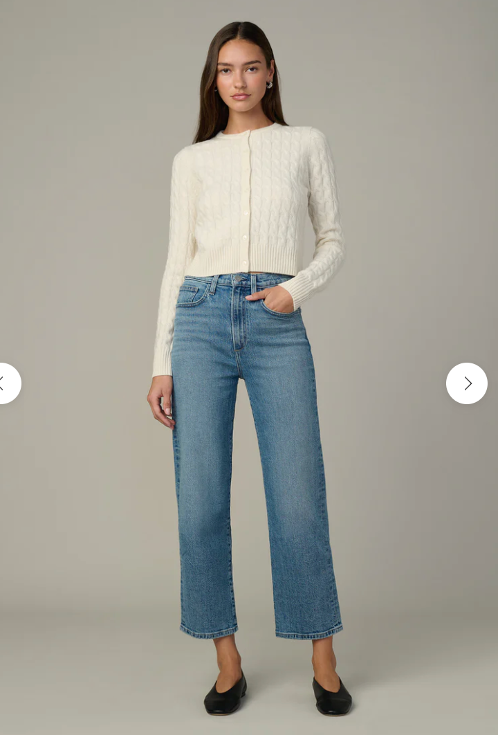 The Cable Dani Cashmere Cardigan Ecru