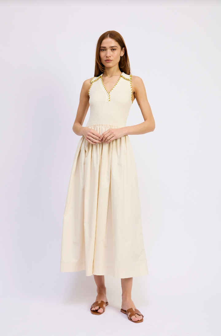 Rosalie Mixed Media Midi Dress