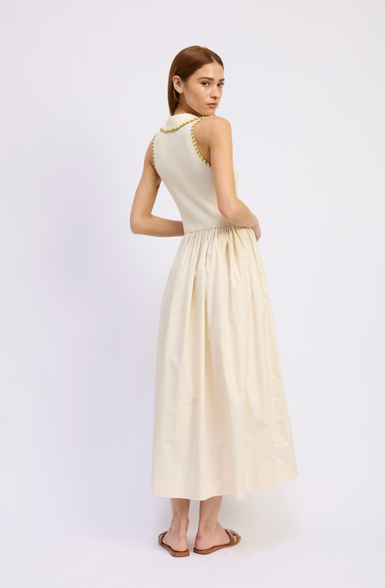 Rosalie Mixed Media Midi Dress