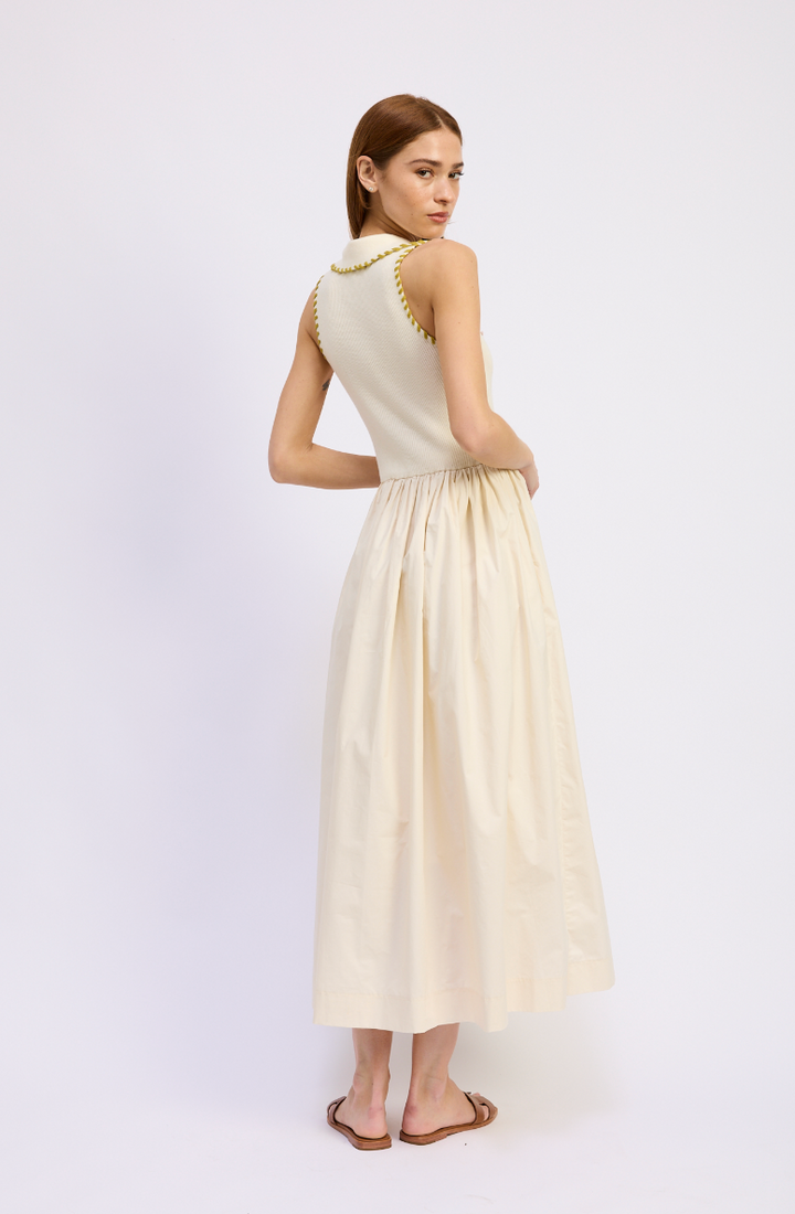 Rosalie Mixed Media Midi Dress