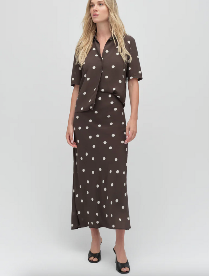 The Favorite Skirt Espresso Polka Dot