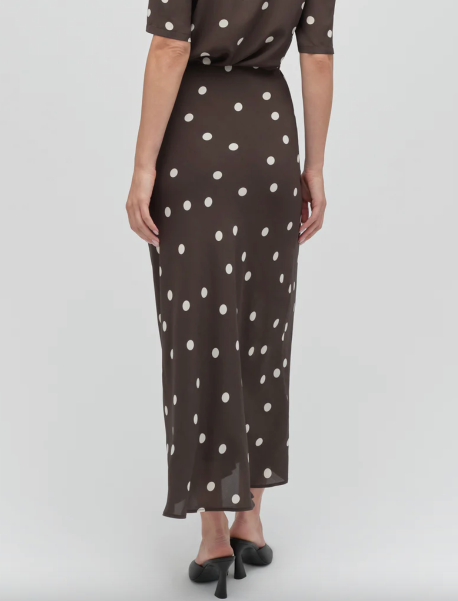 The Favorite Skirt Espresso Polka Dot