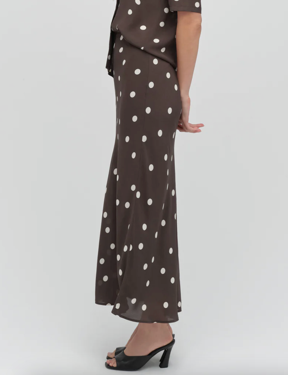 The Favorite Skirt Espresso Polka Dot