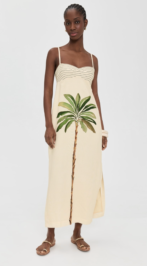 Tropical Print Maxi Dress